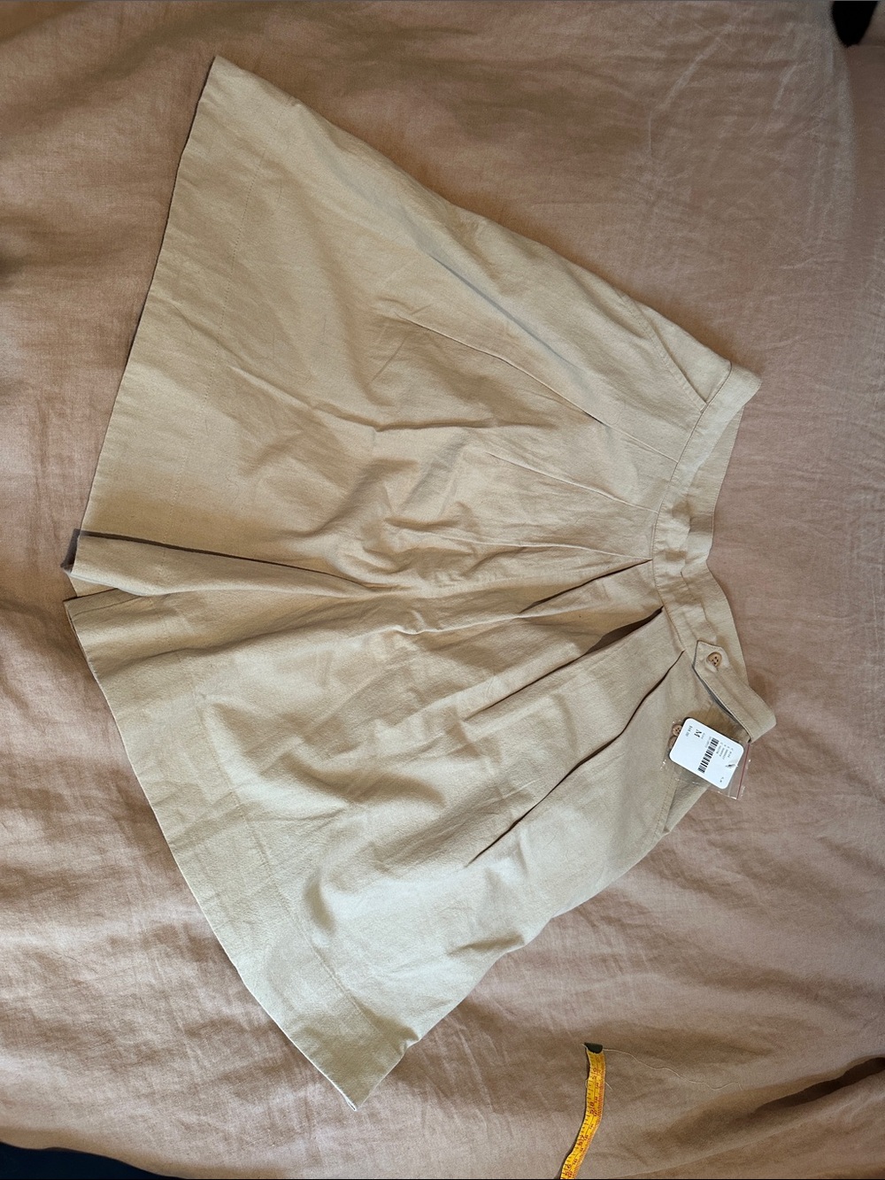 Free People A Line Long Trouser Shorts Tailored 90s Womens  Sz M neutral